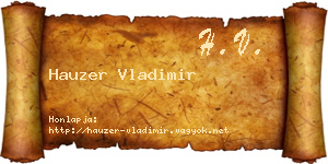 Hauzer Vladimir névjegykártya